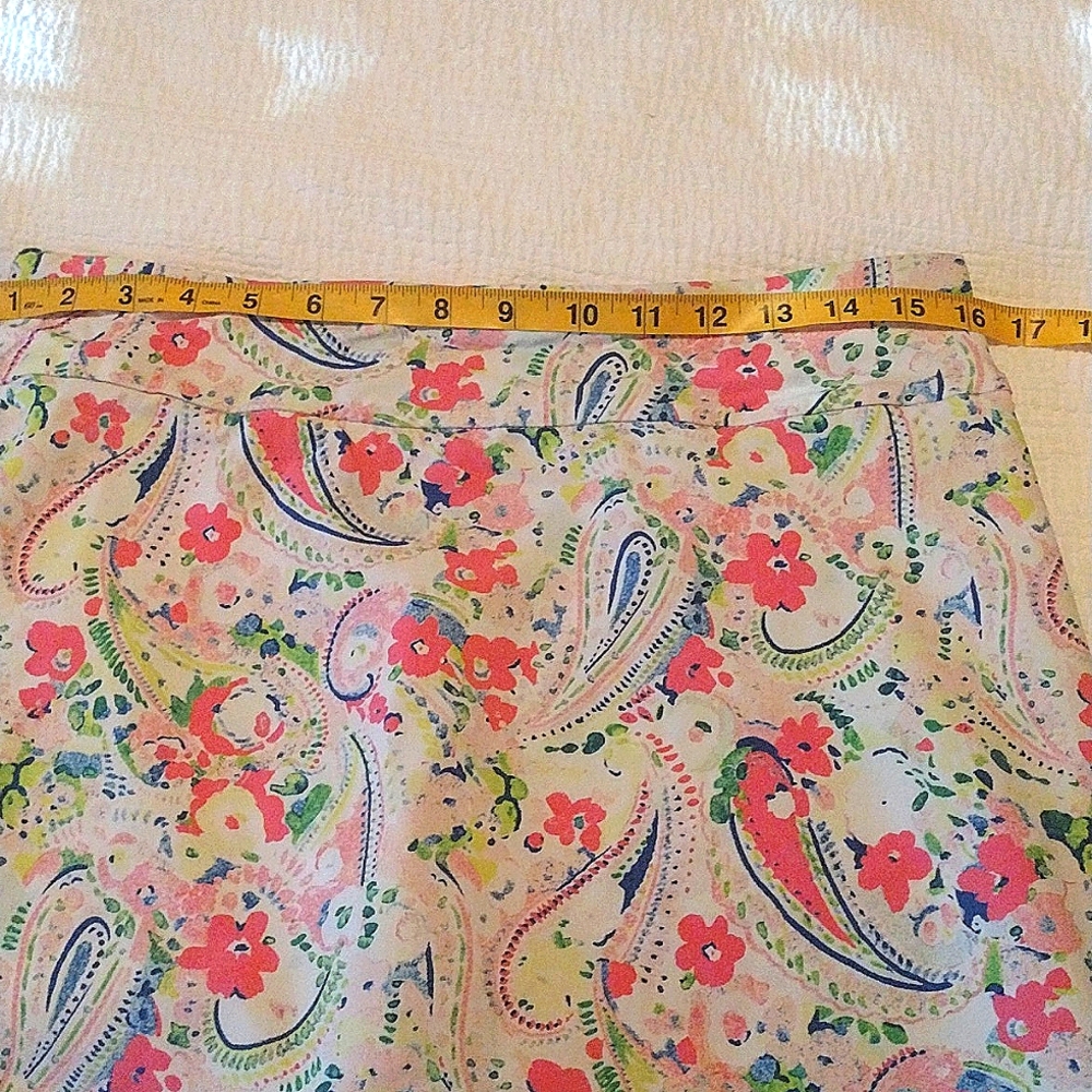 Crown & Ivy Pink and Green Paisley Mini Skort - Picture 5 of 6